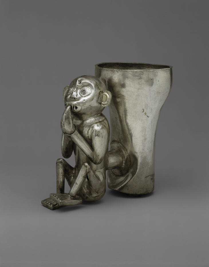 Double-vessel monkey (14th-15th century), Chimú, Peru