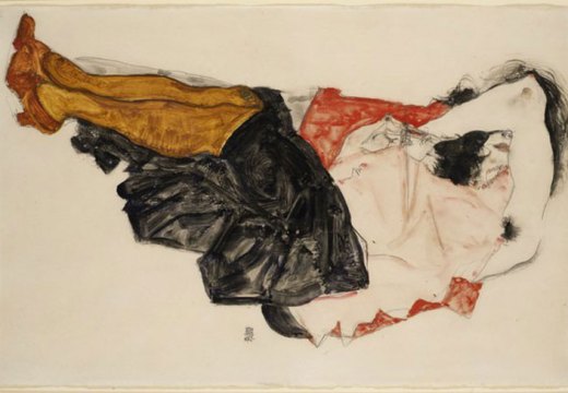 Egon Schiele’s Woman Hiding Her Face (1912), formerly owned by Fritz Grünbaum. In April a New York judge ruled that the drawing was Nazi-looted and that it be returned to Grünbaum’s heirs.
