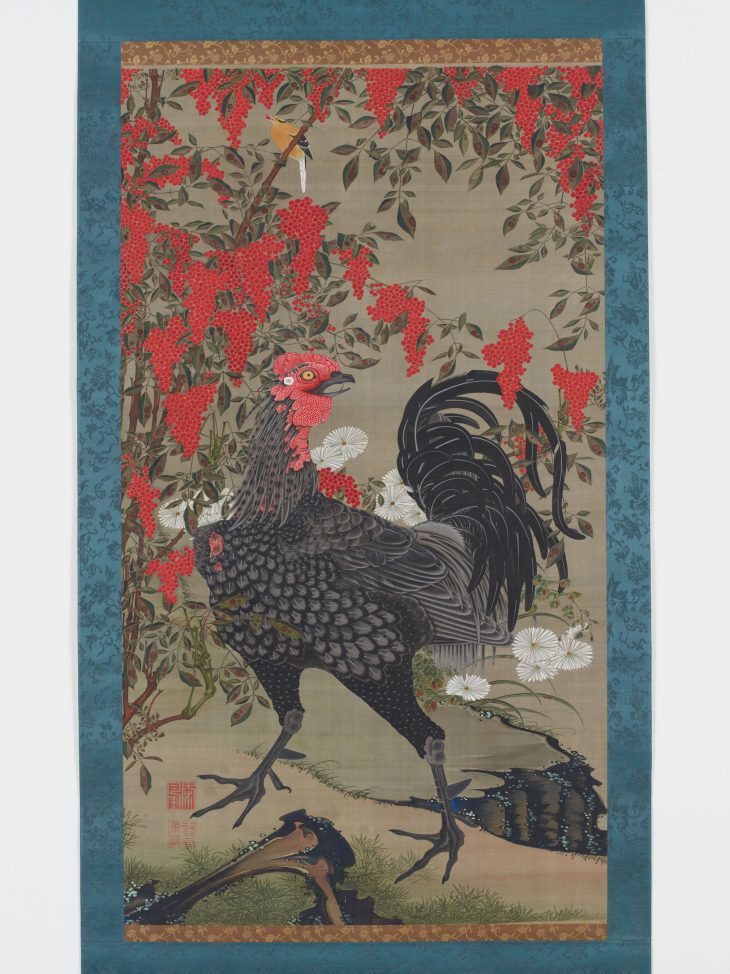 Black Rooster and Nandin, Jakuchu