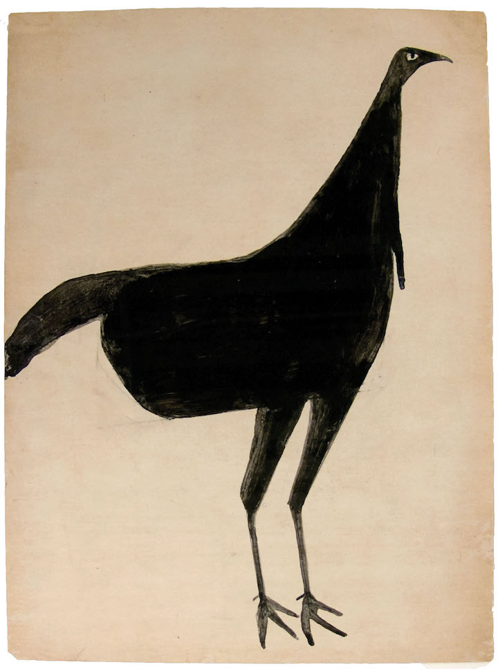 Black Turkey (ca. 1939-42), Bill Traylor. The LucasKaempfer Foundation. Image courtesy the Betty Cuningham Gallery