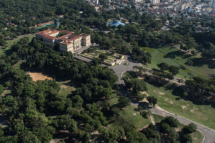 An arial view of the National Museum of Brazil in the Quinta da Boa Vista park in Rio de Janeiro, Brazil, photographed in 2014.