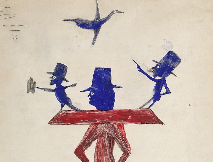 Man with Yoke (detail; ca. 1939-42), Bill Traylor. Photo by Bonnie H. Morrison, NYC