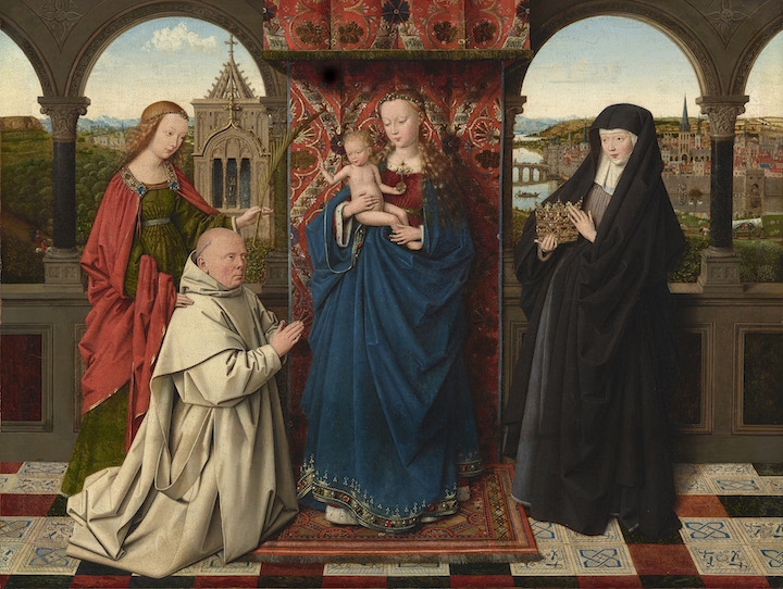 The Virgin and Child with St. Barbara, St. Elizabeth, and Jan Vos (ca. 1441–43), Jan van Eyck. The Frick Collection, New York, Photo: Michael Bodycomb