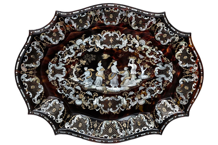 Oval lobed dish with chinoiserie motifs (c. 1735–45), Giuseppe Sarao.