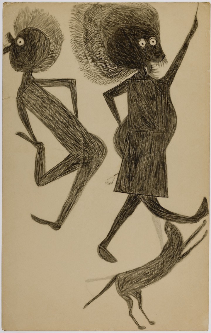 Untitled (Man, Woman, Dog) (1939), Bill Traylor. Smithsonian American Art Museum, Photo by Gene Young