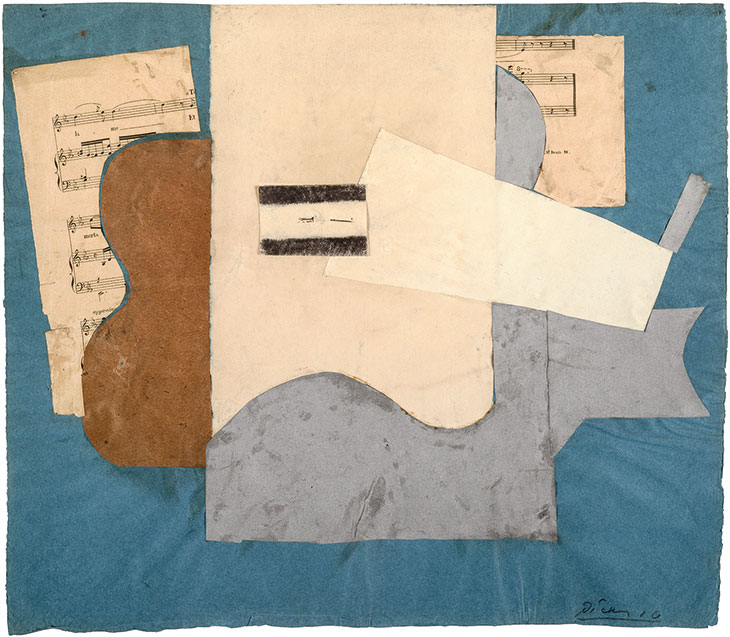 Sheet music and guitar, Pablo Picasso