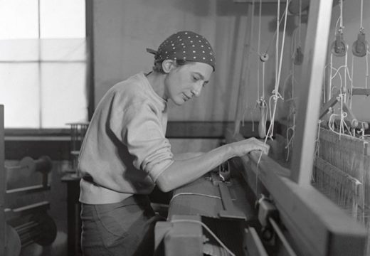 Anni Albers photographed at her weaving studio at Black Mountain College in 1937 by Helen M. Post, Photo: courtesy the Western Regional Archives, State Archives of North Carolina