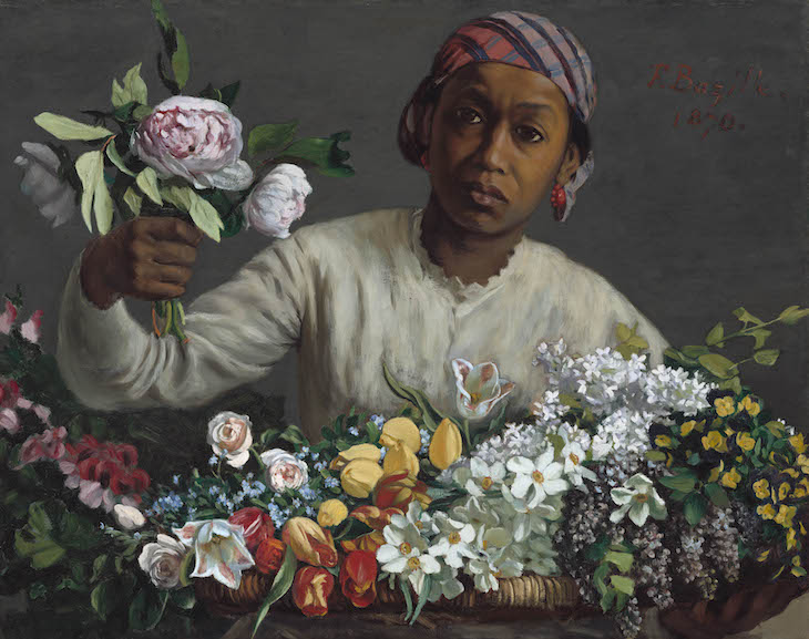 Young Woman with Peonies, Frédéric Bazille