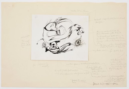 Small photograph with analysis of drawing by (1935), Reuben Mednikoff.