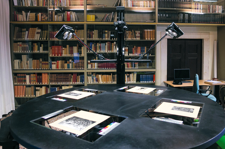 The Replica scanner developed by Factum Arte, currently digitising the photographic library of the Fondazione Giorgio Cini in Venice. Photo: Matteo De Fina; courtesy Fondazione Giorgio Cini