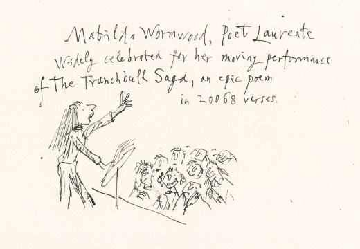 Matilda Wormwood as an astrophysicist, as imagined by Quentin Blake