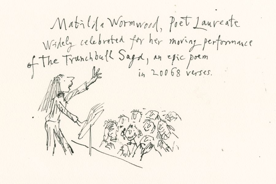Matilda Wormwood as an astrophysicist, as imagined by Quentin Blake