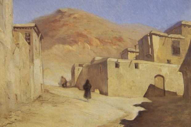 Toward Damascus at the Foot of Mount Qassioun, Muhajreen Quarter, c. 1933, Mustafa Farroukh, Collection Hani Farroukh