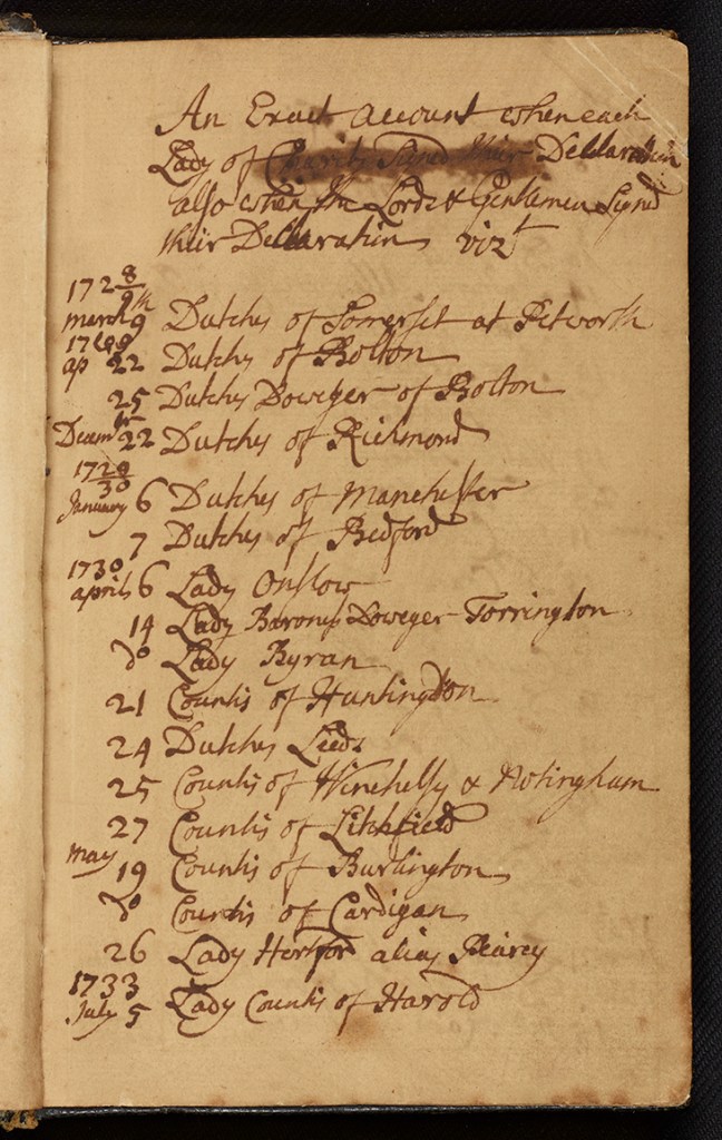 Thomas Coram’s pocket book (c. 1720–39).