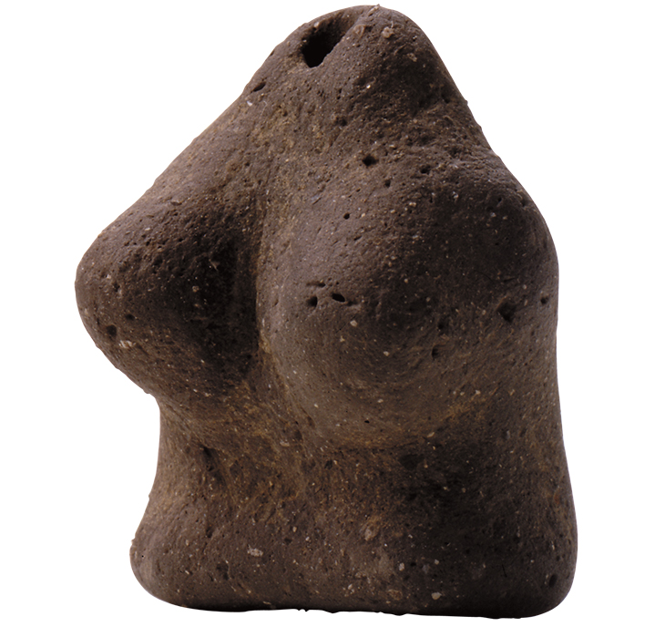Dogu (clay figurine), incipient Jomon period (11,000–7,000 BC), from Aidan Kumahara site, Higashiomi-shi, Siga. Shiga Prefecture Board of Education