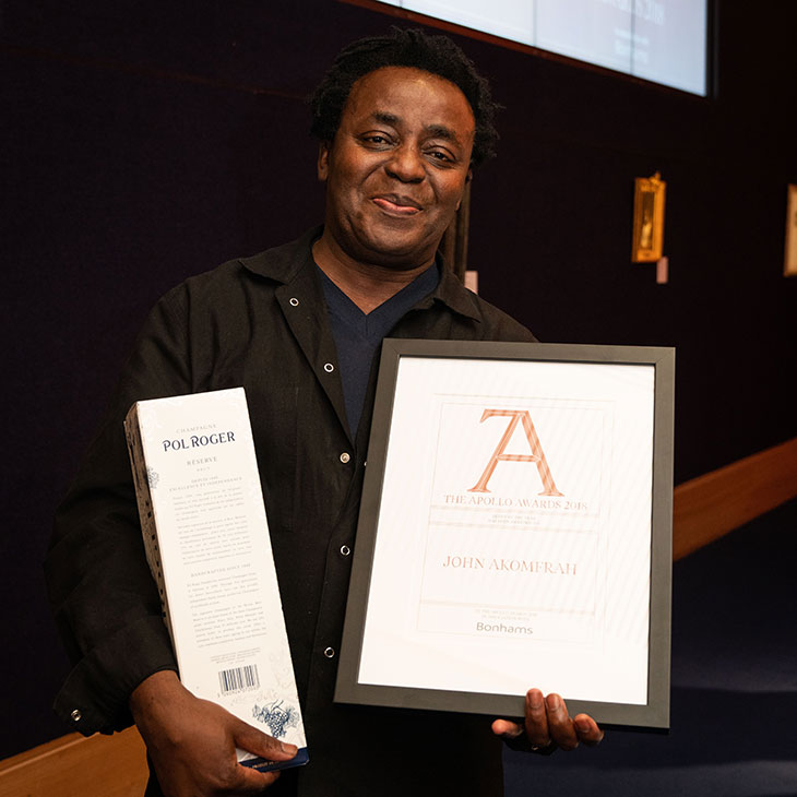 John Akomfrah collects the award for Artist of the Year.