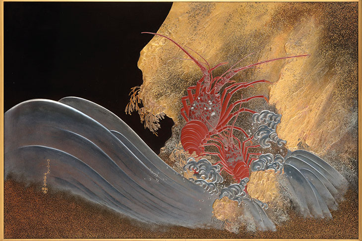 Panel depicting lobsters (1888), signed Shibata Zeshin. Christie’s, £662,500.