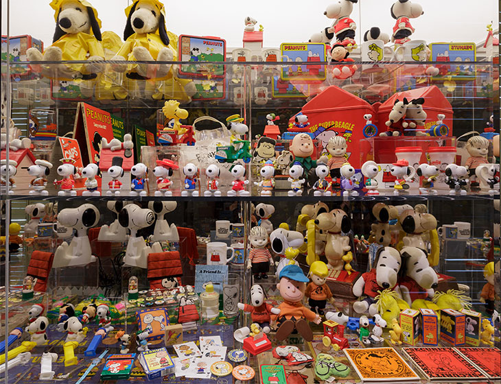 Installation view of ‘Good Grief, Charlie Brown! Celebrating Snoopy and the Enduring Power of Peanuts’ at Somerset House, London, 2018.