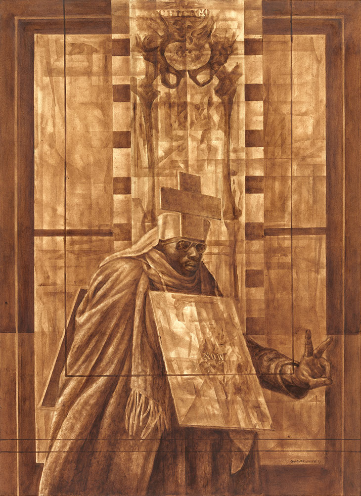 Black Pope (Sandwich Board Man) (1973), Charles White. The Museum of Modern Art, New York.