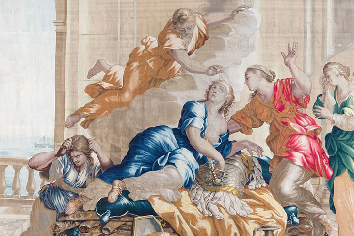 Death of Dido (detaill c. 1658–70s), Antwerp, Workshop of Michel Wauters, after cartoons by Giovanni Francesco Romanelli.