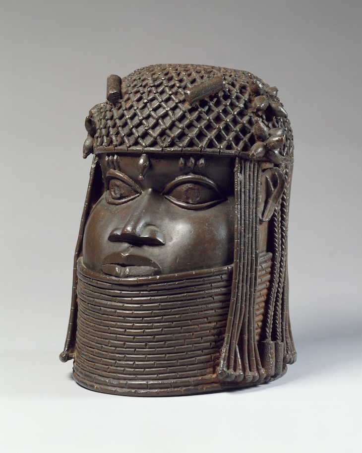Head of an Oba (1550–1680), Edo peoples, Benin kingdom, Nigeria. 