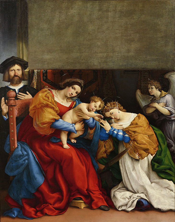 Mystic Marriage of Saint Catherine with Donor Niccolò Bonghi (1523), Lorenzo Lotto.
