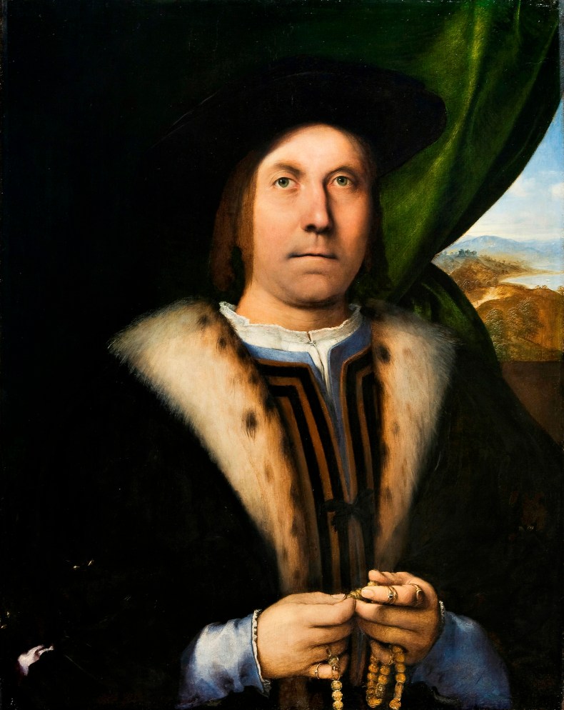 Portrait of a Man with a Rosary, (c. 1520), Lorenzo Lotto.