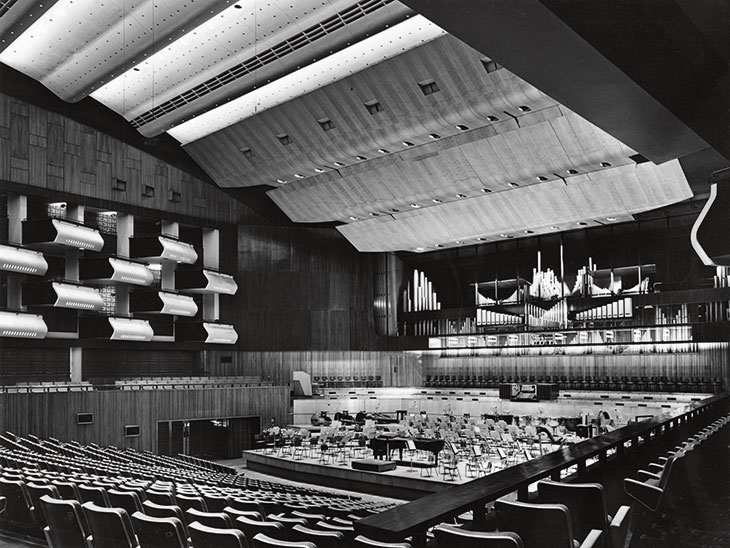 The Royal Festival Hall auditorium, photographed in 1950