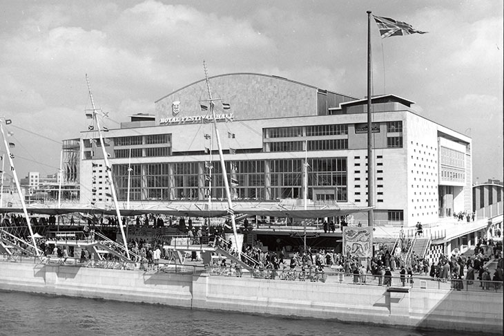 The riverside façade of the Royal Festival Hall, London, designed by London County Council Architects’ Department in 1951 (photo: 1951)