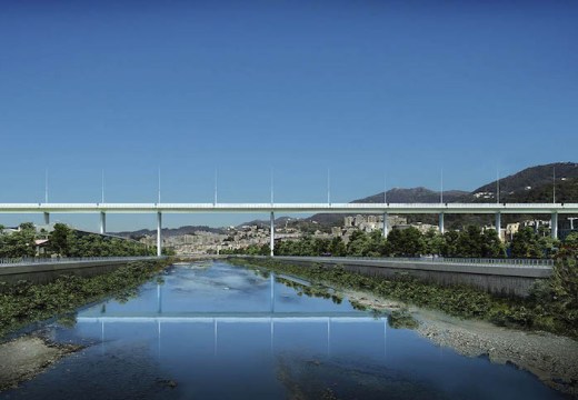 Rendering of Renzo Piano’s design for a new bridge in Genoa.