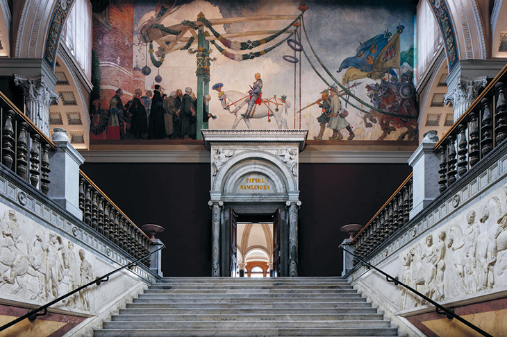 The upper stair hall at the Nationalmuseum, Stockholm.