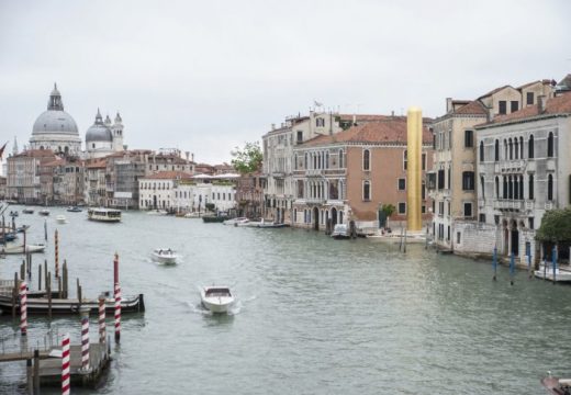 'The Golden Tower' project by James Lee Byars, part of the collateral events at the 57th Venice Biennale in 2017, Photo: © Awakening/Getty Images