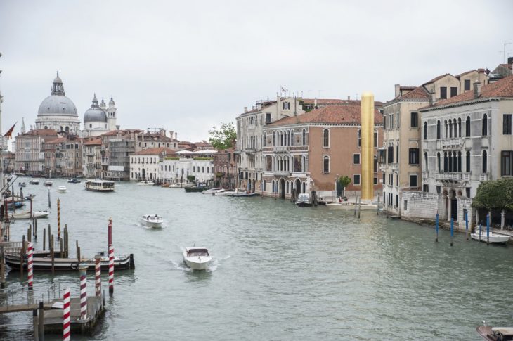 'The Golden Tower' project by James Lee Byars, part of the collateral events at the 57th Venice Biennale in 2017, Photo: © Awakening/Getty Images