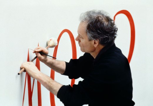 A portrait of Lothar Baumgarten at work for his show ‘America Invention’ at the Solomon R. Guggenheim Museum, New York in 1993.