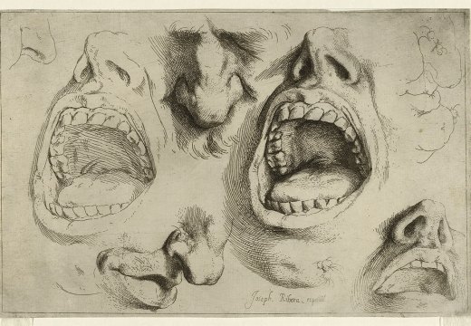 Studies of the Nose and Mouth (c. 1622), Jusepe de Ribera.