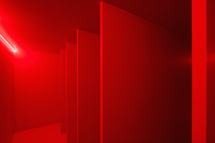 Spatial Environment in Red Light (1967/2019), Lucio Fontana. 