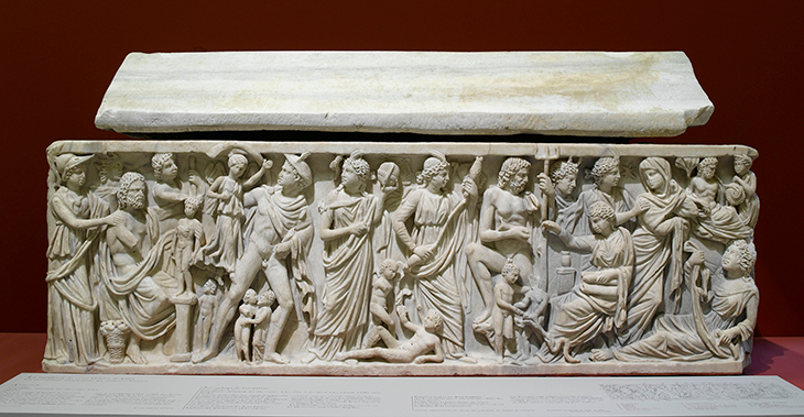 Cuve de sarcophage dite de Prométhée, remployée, attribuée au tombeau d’Hilaire (c. 240 BC), Musée du Louvre