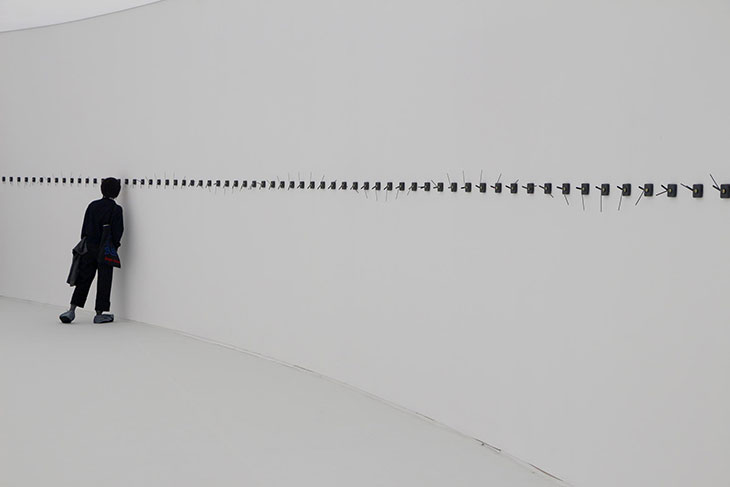 Clockwise (2016), Cristina Lucas. Installation view at 12th Shanghai Biennale, 2018.