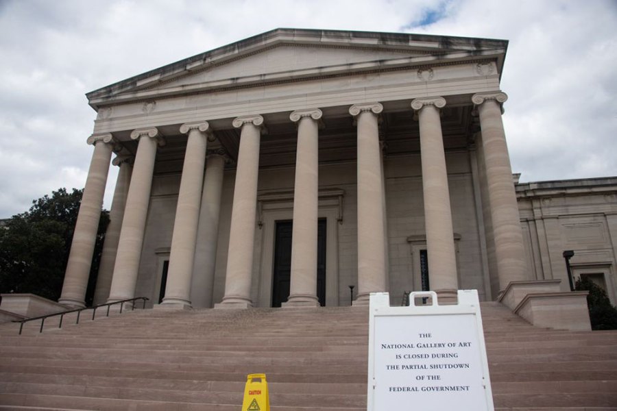 The National Gallery of Art in Washington, D.C. on 8 January 2019 during the US government shutdown.