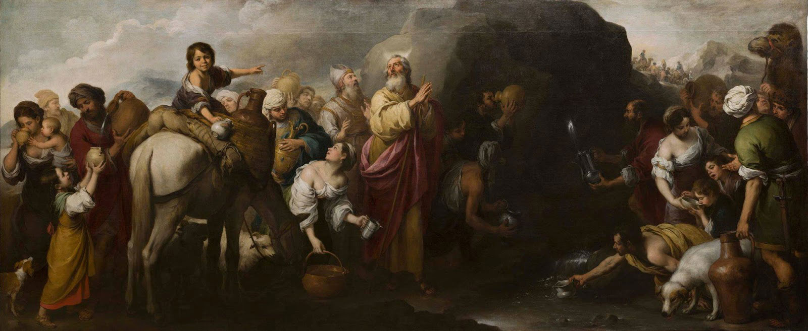 Moses Striking the Rock (1670–74), Bartolomé Esteban Murillo. Hospital de la Caridad