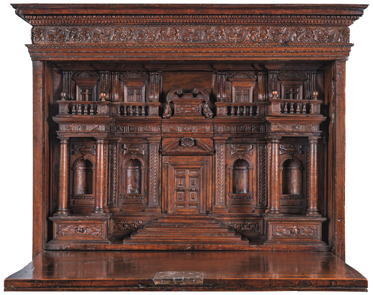  Architectural cabinet (with outer door open; 16th century),