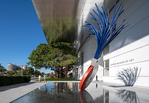 Typewriter Eraser, Scale X (1999) by Claes Oldenburg and Coosje Van Bruggen, installed at the Norton Museum of Art, West Palm Beach.