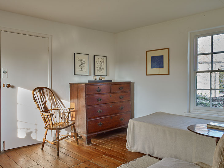 Installation view of two of the Drawings for Helen’s Room (2018) by Julie Mehretu.