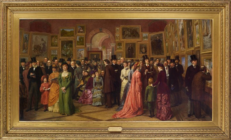 The Private View at the Royal Academy, 1881 (detail; 1881–83), William Powell Frith.
