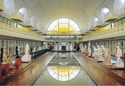 The central space of La Piscine - musée d'art et d'industrie André Diligent, Roubaix, housed in the pool complex designed by Albert Baert and completed in 1932.