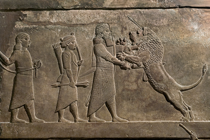 The Royal Lion Hunt (detail), 645–640 BC, from the North Palace, Nineveh, Iraq. British Museum, London, Photo: © The Trustees of the British Museum