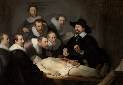 The Anatomy Lesson of Dr Nicolaes Tulp (detail; 1632), Rembrandt Van Rijn. Mauritshuis, The Hague.