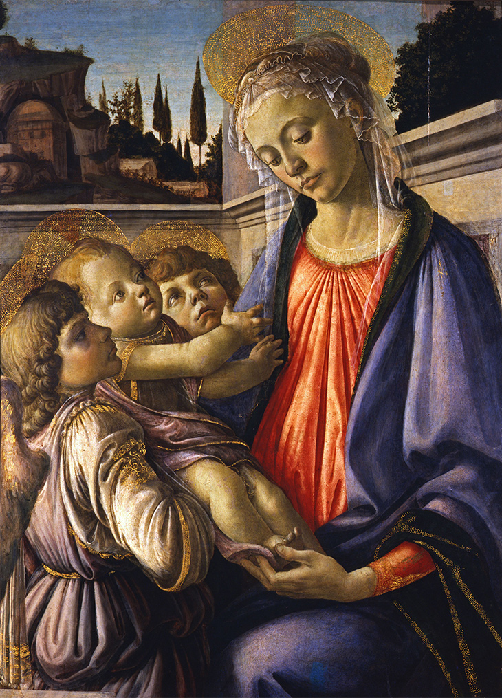 Madonna and Child with Two Angels (c. 1468), Sandro Botticelli.
