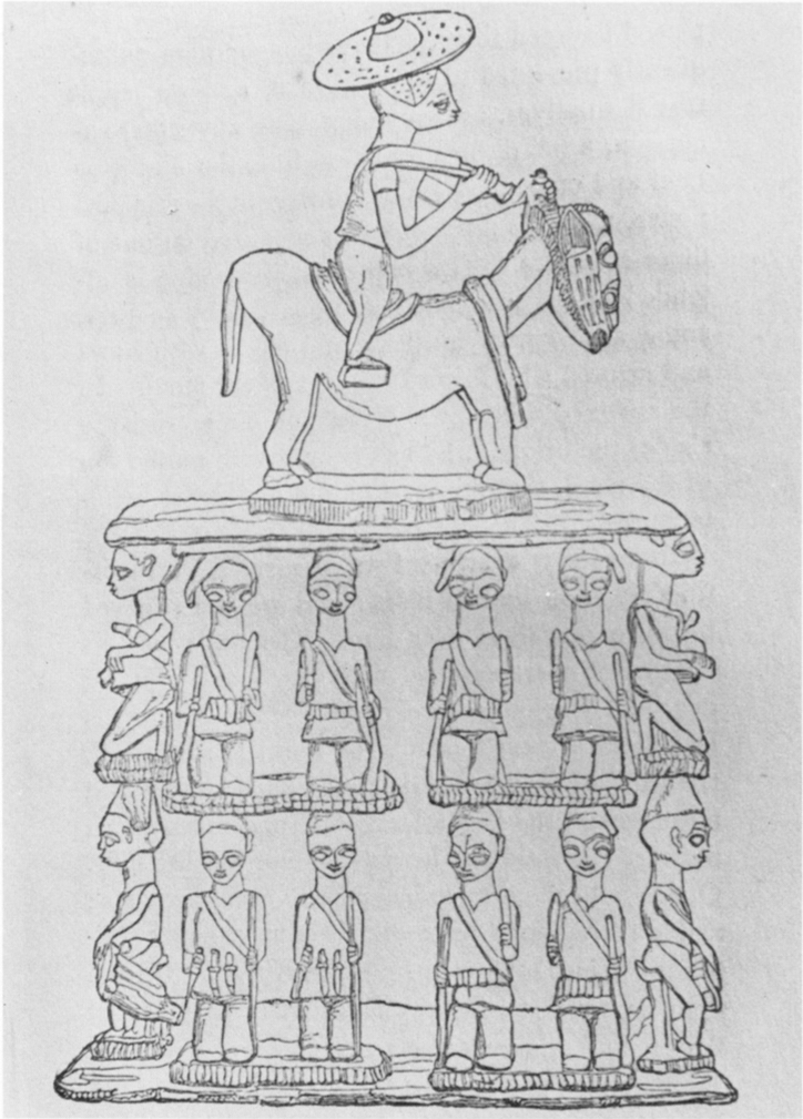 Illustration of the stool presented to Lander at Kaiama from the 1833 edition of the Journal of Richard and John Lander