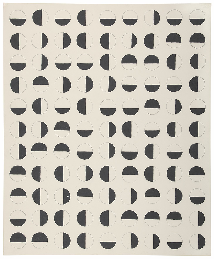 Rasterbild (Semi-Circles) (1957), Charlotte Posenenske.